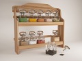 厨房木质调味瓶架3D模型