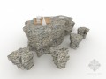 花岗岩石桌凳3d模型下载