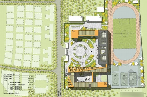 高层框架结构式机关办公楼建筑平面图