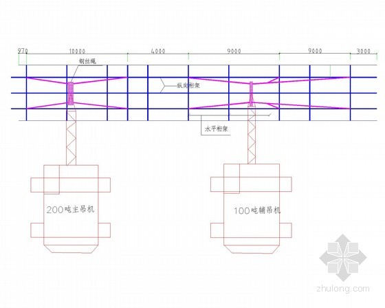 钢筋笼吊装吊车站位示意图