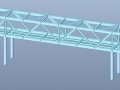 钢桁架结构商业街人行天桥结构图