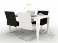 四人桌椅组合3d模型下载