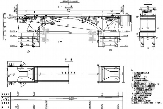 30m空腹式拱桥设计图资料下载