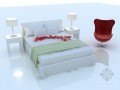 现代简约床3D模型下载