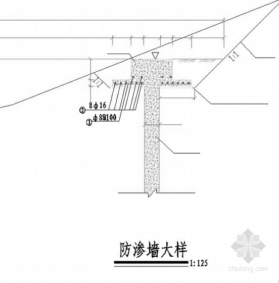 主坝防渗墙及灌浆层施工图