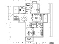 现代简约风蓝色淡雅三居室住宅设计施工图（附效果图）