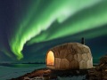 徒步旅人的明灯，北极光之下的岩石小屋/SPINN Arkitekter