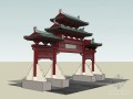 惠州西湖大门sketchup模型下载