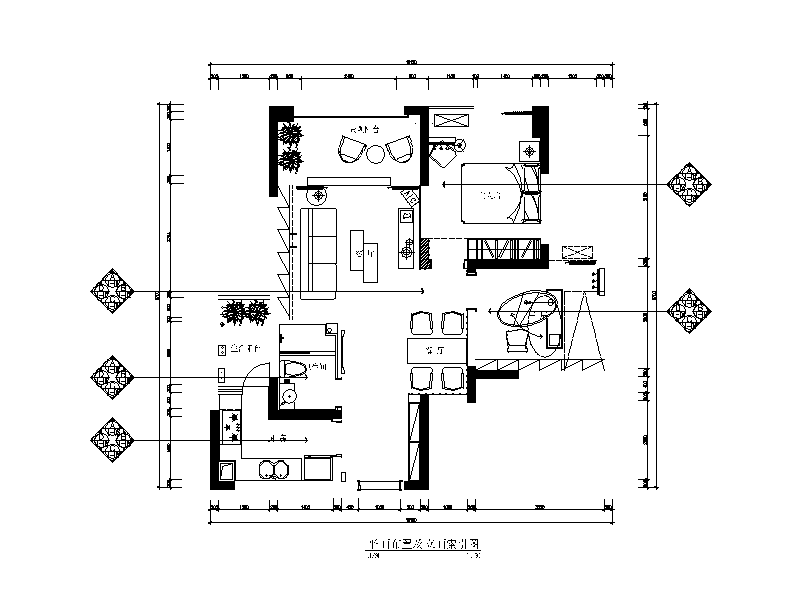 欧式小户型卧室装修效果图资料下载-现代风格小户型设计cad施工图(含