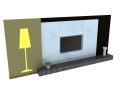 现代电视墙3D模型下载