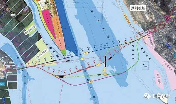 防洪纳潮影响敏感;处于广州南沙港下游,线位穿越珠江口伶仃航道(规划