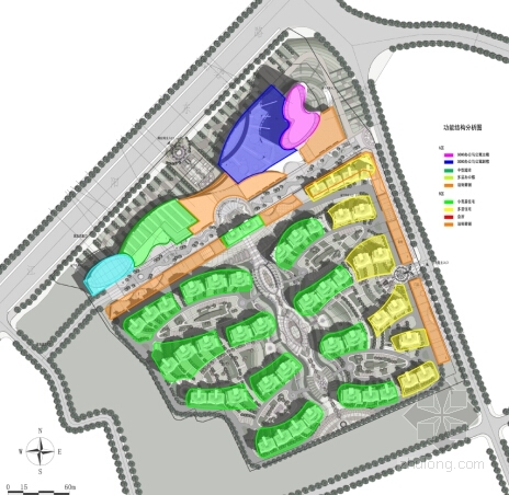 现代风格住宅小区规划设计分析图