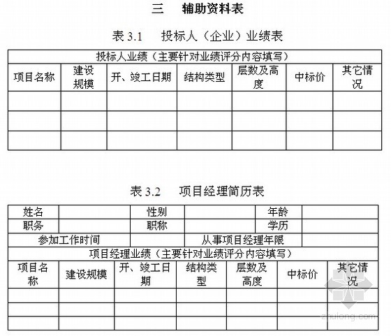 辅助资料表