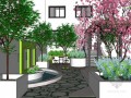 小庭院景观设计SketchUp模型下载