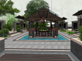 紫东花园居住区景观模型设计（新中式风格）