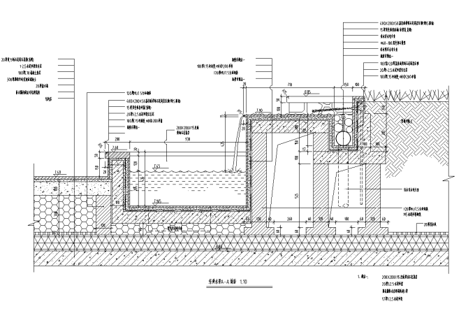 经典水景a-a剖面图