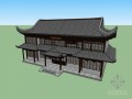 古建筑茶楼sketchup模型下载