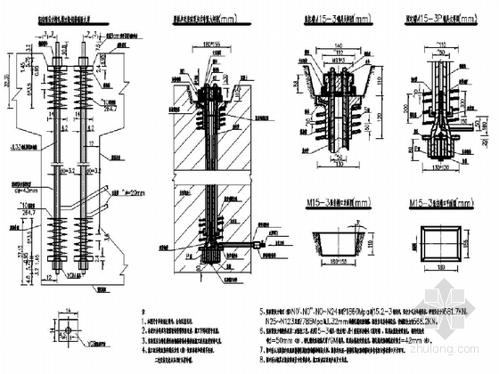 箱梁竖向预应力钢束(筋)锚固大样图