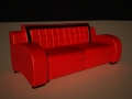 红色皮沙发3D模型下载