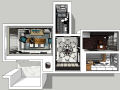 新中式风格公寓室内设计成套SU模型