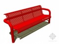 红色户外长椅sketchup模型