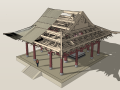 保国寺古建筑结构3D模型下载