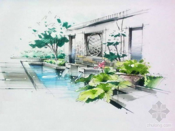 马克笔表现图-园林景观专业论文-筑龙园林景观论坛
