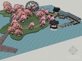 古典环岛景观SketchUp模型下载