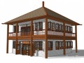 茶社建筑SketchUp模型下载