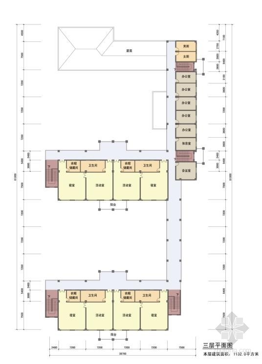 多层欧式风格幼儿园建筑平面图