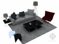 时尚沙发组合3D模型下载