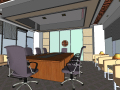 现代风格会议室3D模型下载