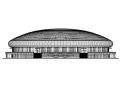 [吉林]三层轻钢屋盖长跨度椭圆形体育运动馆建筑施工图