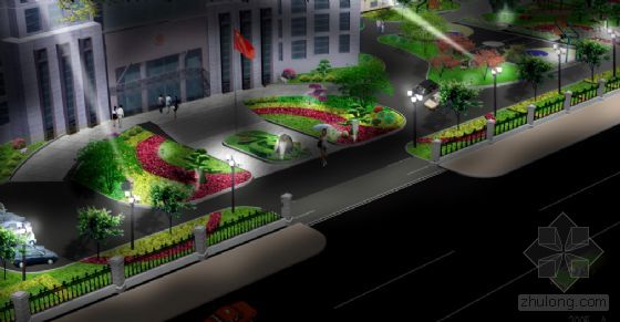某办公大楼广场园林绿化设计方案-办公环境景观-筑龙园林景观论坛