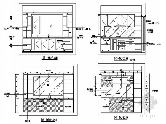 [江苏]尊贵综合社区现代风格三居室样板间室内装修施工图厨房立面图