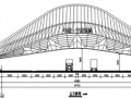 物流园大门双钢拱-索膜组合结构施工图