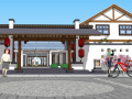 新中式风格古建驿站sketchup模型