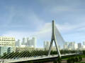 [北京]单点顶推大吨位箱梁水滴形独塔单索面预应力斜拉桥施工过程动画演示（19分钟）