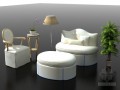 清新沙发3D模型下载