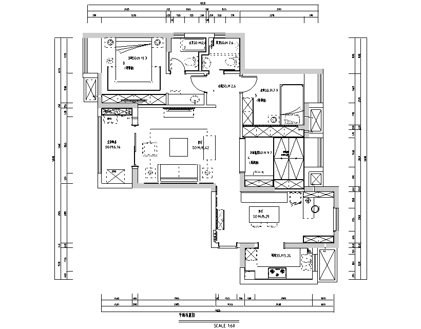 现代美式样板间设计样板间设计施工图住宅设计施工图室内装修设计