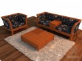 高档实木沙发3D模型下载