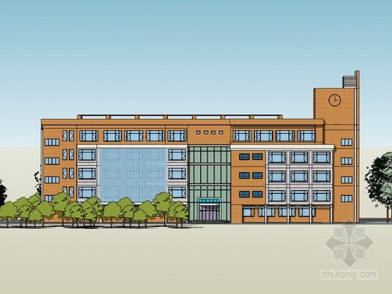 教学楼建筑sketchup模型下载