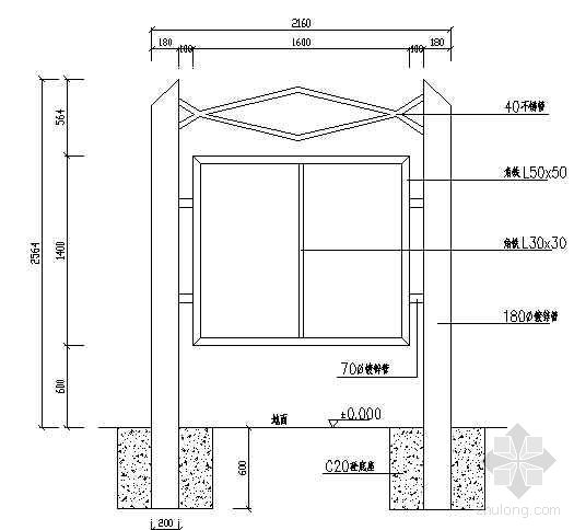 城市广告牌,灯箱和宣传栏的建筑图,结构图