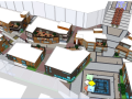 现代岛式商业步行街设计方案SU模型