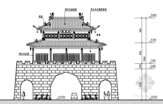 钟鼓楼南立面图