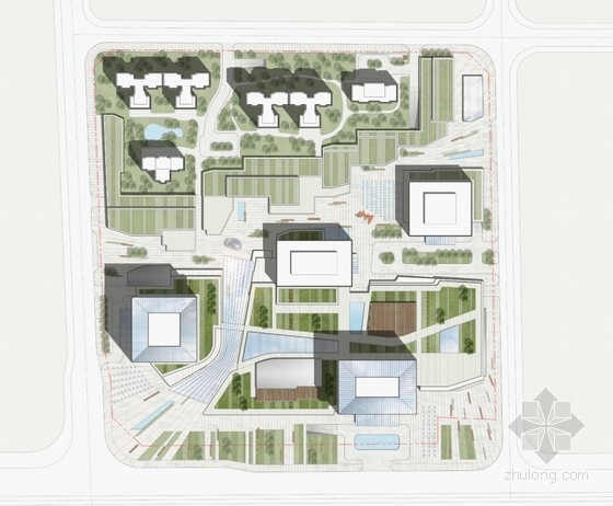 [广东]45层玻璃幕墙商业综合体建筑设计方案文本(二个方案)