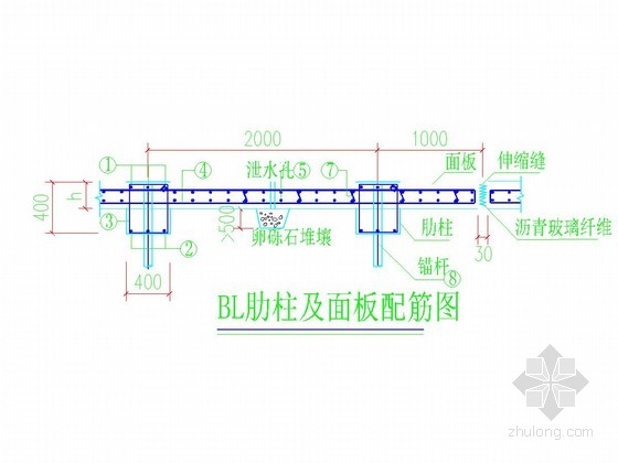 肋柱及面板配筋图