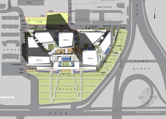 [广东]43层高层商业综合体建筑设计方案文本