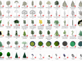 500个常用针叶、阔叶景观植物模型合集