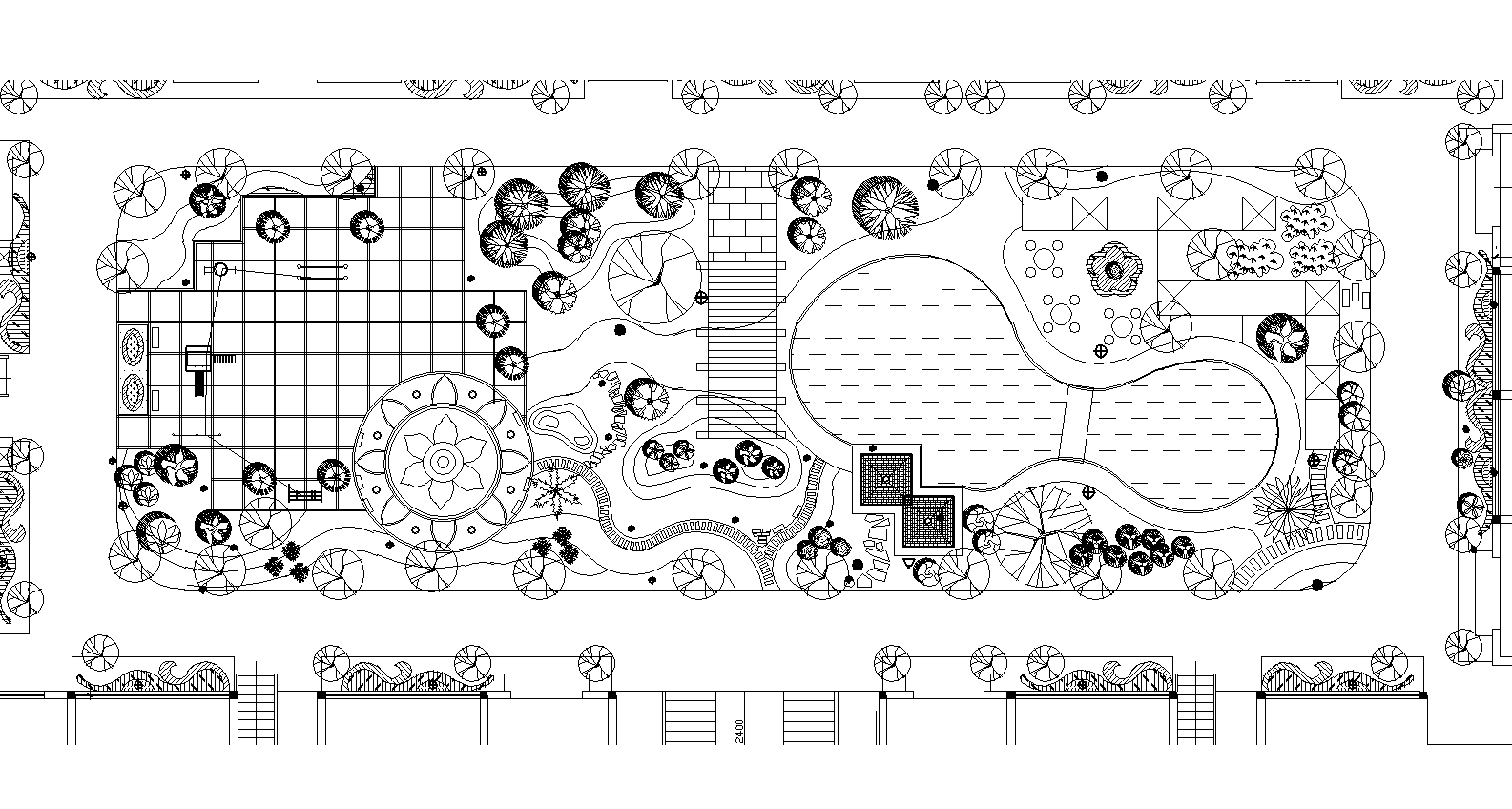 36套屋顶花园景观cad平面图(各类型的屋顶花园)11-20